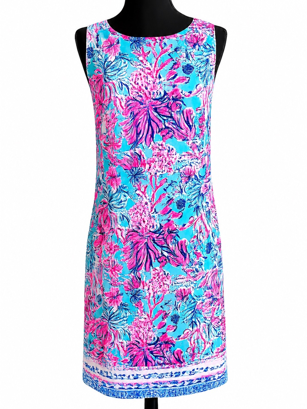 Lilly Pulitzer Floral Shift Dress in Aqua & Pink